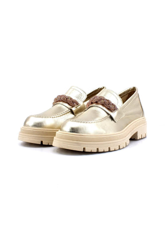 DIVINE FOLLIE Mocassino Donna Oro Platino DF2305 - Sandrini Calzature e Abbigliamento