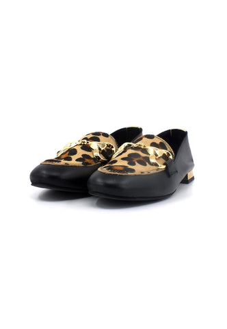 DIVINE FOLLIE Mocassino Leopard Donna Nero 175-16F - Sandrini Calzature e Abbigliamento