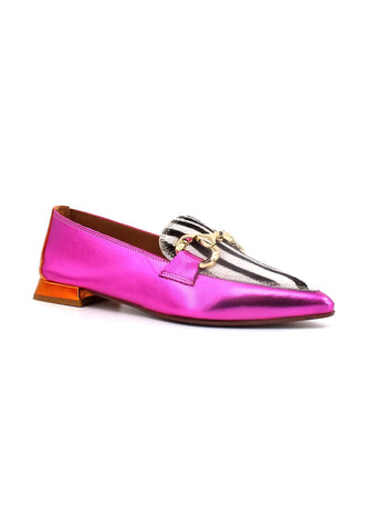 DIVINE FOLLIE Mocassino Punta Donna Zebra Fuxia 901-20F - Sandrini Calzature e Abbigliamento