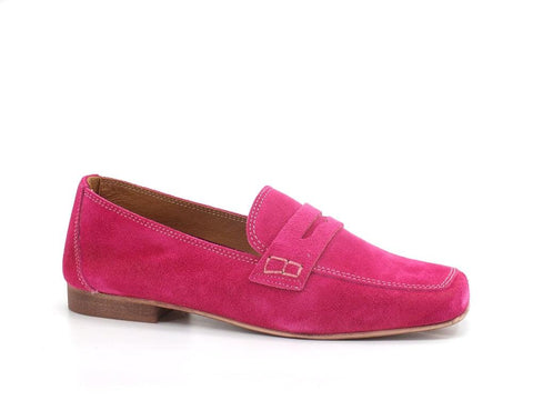 DIVINE FOLLIE Mocassino Suede Rosa Fuxia 832-02 - Sandrini Calzature e Abbigliamento