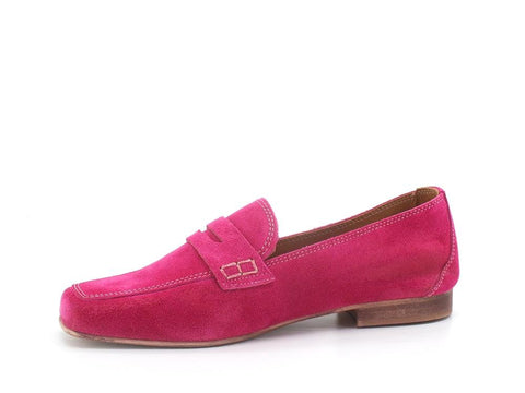 DIVINE FOLLIE Mocassino Suede Rosa Fuxia 832-02 - Sandrini Calzature e Abbigliamento