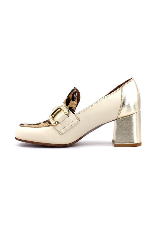 DIVINE FOLLIE Mocassino Tacco Donna Leo Crudo 5617-02F - Sandrini Calzature e Abbigliamento