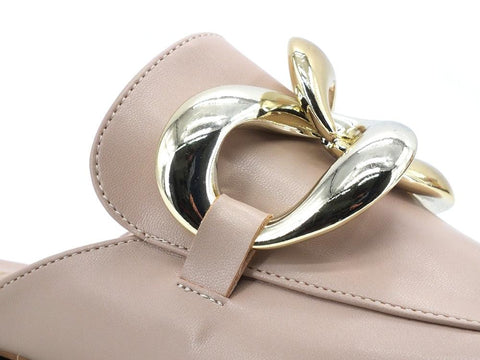 DIVINE FOLLIE Sabot Fibbia Laminato Cipria 190 - Sandrini Calzature e Abbigliamento