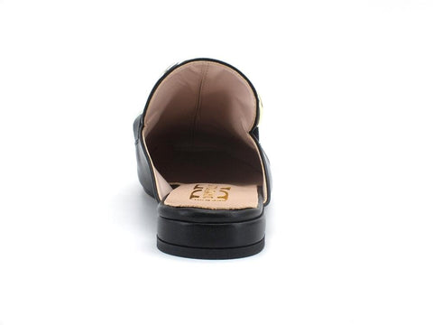 DIVINE FOLLIE Sabot Fibbia Laminato Nero 190 - Sandrini Calzature e Abbigliamento