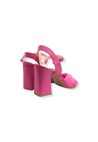 DIVINE FOLLIE Sabot Nodo Pelle Tacco Largo Rosa Fuxia 2589-14 - Sandrini Calzature e Abbigliamento