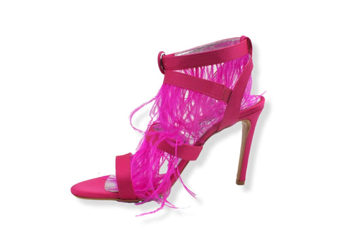 DIVINE FOLLIE Sandalo Tacco Alto Piume Rosa Fuxia 103 - Sandrini Calzature e Abbigliamento
