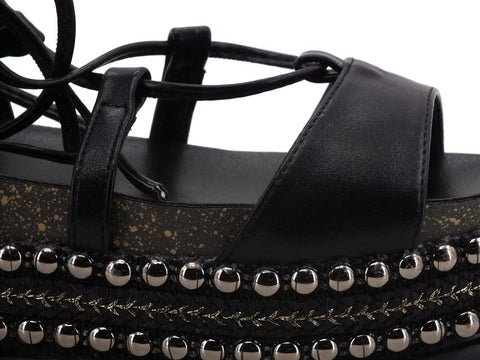 DIVINE FOLLIE Sandalo Zeppa Borchie - Sandrini Calzature e Abbigliamento