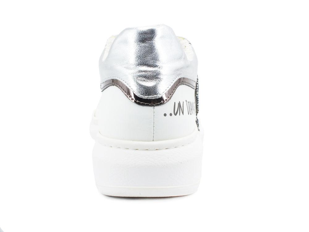 DIVINE FOLLIE Sneaker Platform Diamante Strass Bianco GIO6084E - Sandrini Calzature e Abbigliamento