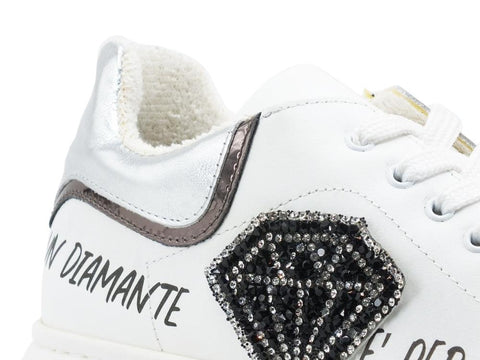 DIVINE FOLLIE Sneaker Platform Diamante Strass Bianco GIO6084E - Sandrini Calzature e Abbigliamento