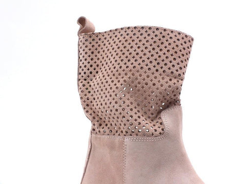 DIVINE FOLLIE Stivale Carrarmato Traforato Pelle Rosa 301 - Sandrini Calzature e Abbigliamento