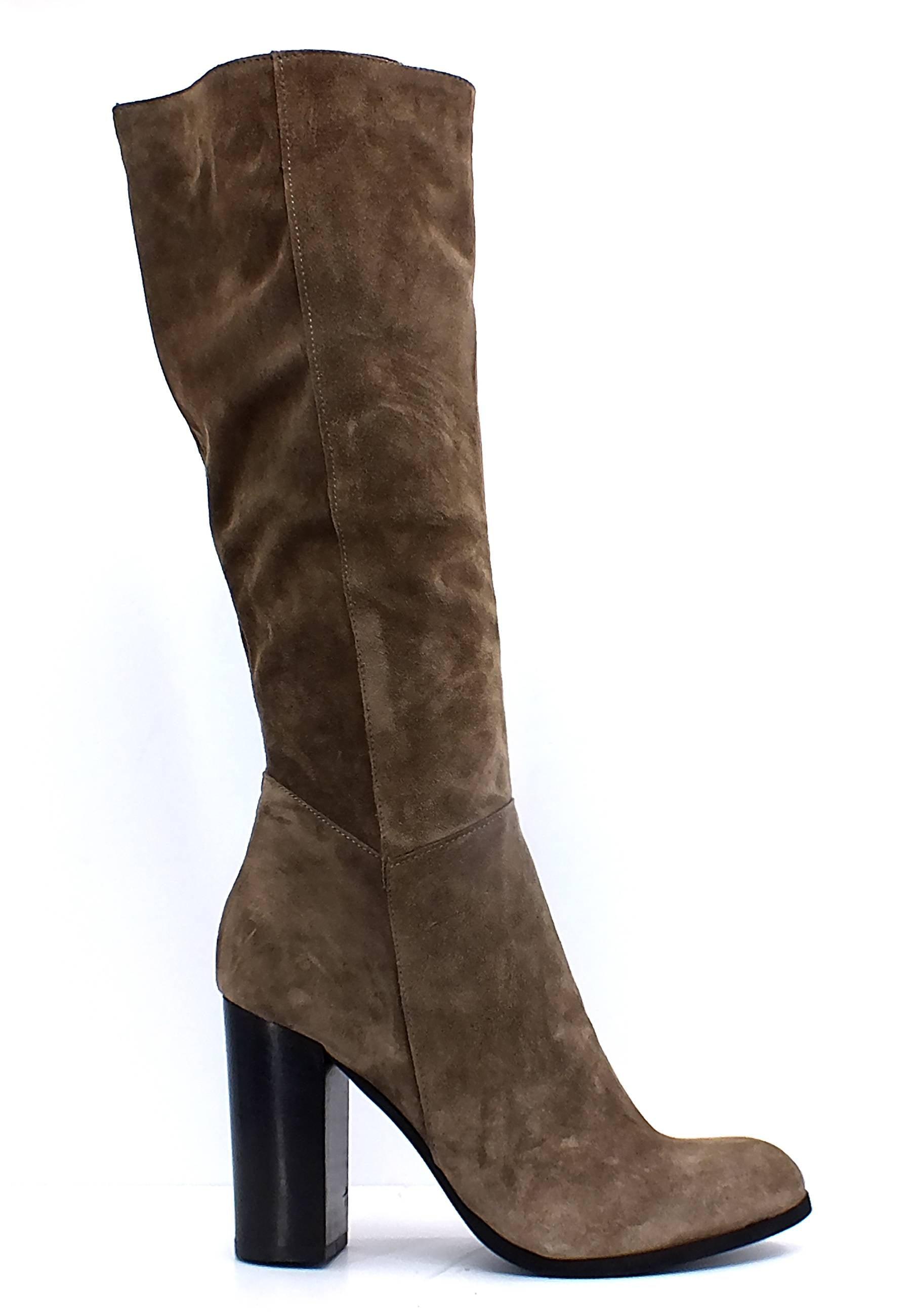 DIVINE FOLLIE Stivale Tacco Largo Donna Marrone Taupe ST07 - Sandrini Calzature e Abbigliamento