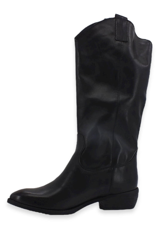 DIVINE FOLLIE Stivale Texano Leather Nero DF610 - Sandrini Calzature e Abbigliamento
