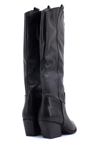 DIVINE FOLLIE Stivale Texano Pelle Donna Nero DFI203 - Sandrini Calzature e Abbigliamento