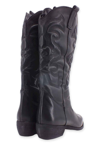 DIVINE FOLLIE Stivale Texano Ricamo Nero DF607 - Sandrini Calzature e Abbigliamento