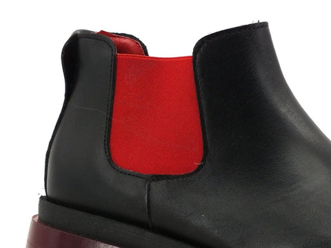 DIVINE FOLLIE Stivaletto Polacco Carrarmato Bicolor Nero Rosso CD01 - Sandrini Calzature e Abbigliamento