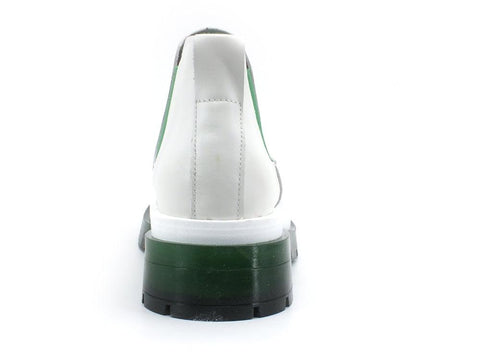 DIVINE FOLLIE Stivaletto Polacco Carrarmato Bicolor White Green CD01 - Sandrini Calzature e Abbigliamento