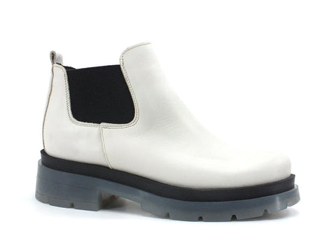 DIVINE FOLLIE Stivaletto Polacco Elastici Bicolor Carrarmato Off White Ice DFB04 - Sandrini Calzature e Abbigliamento