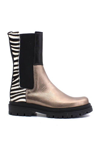 DIVINE FOLLIE Stivaletto Polacco Hi Donna Fantasia Zebrato DF639 - Sandrini Calzature e Abbigliamento