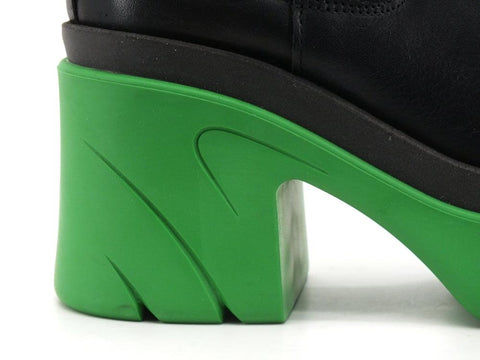 DIVINE FOLLIE Stivaletto Polacco MID Combact Nero Verde COL2 - Sandrini Calzature e Abbigliamento