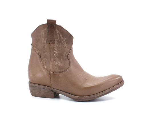 DIVINE FOLLIE Texano Bufalo Ricamo Taupe Beige TEX-RIC - Sandrini Calzature e Abbigliamento