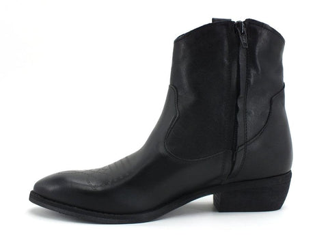 DIVINE FOLLIE Texano Pelle Ricamo Nero DF611 - Sandrini Calzature e Abbigliamento