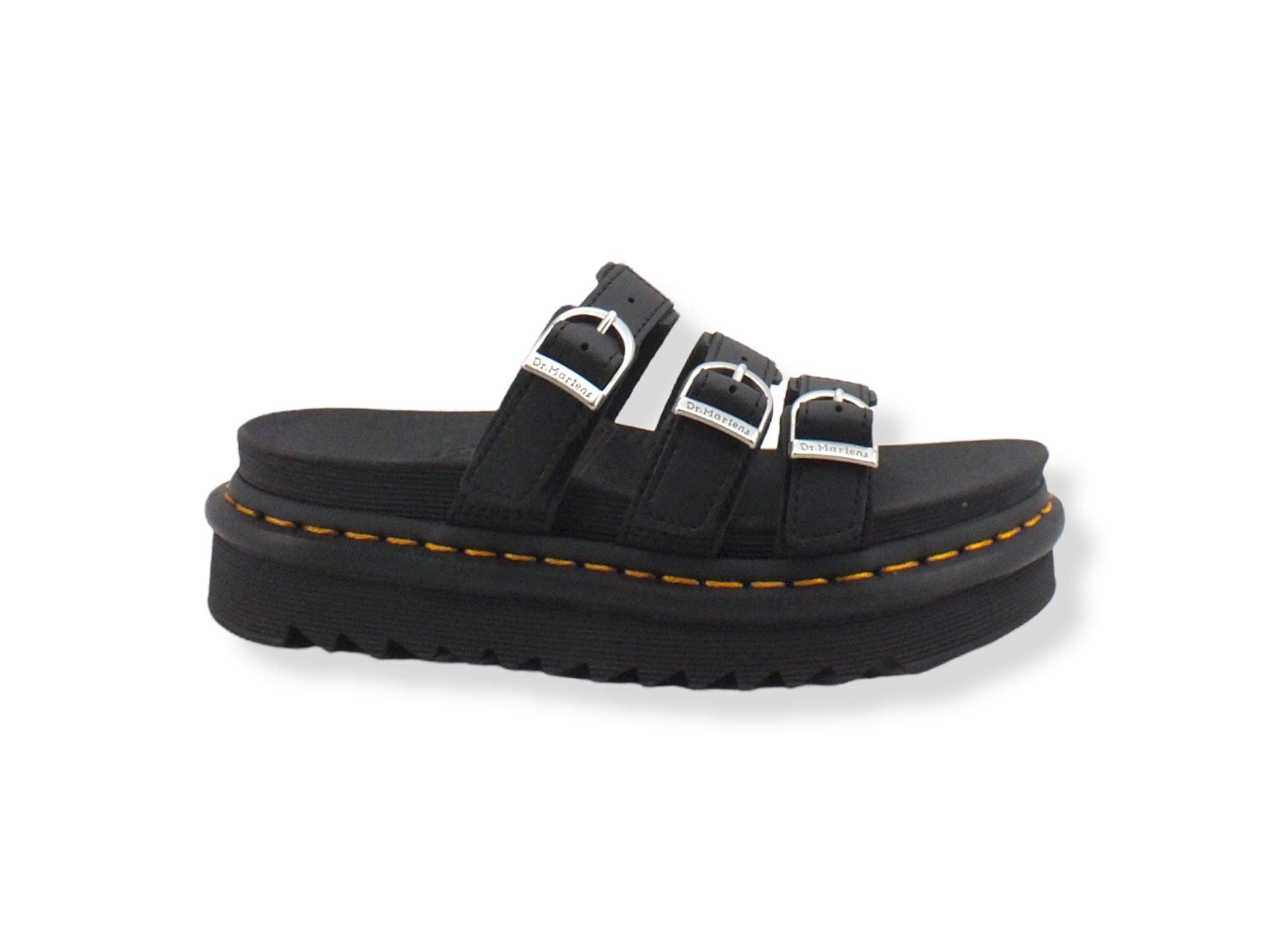 DR. MARTENS Blaire Slide 3 Fibbie Ciabatta Donna Black BLAIRE-254560001 - Sandrini Calzature e Abbigliamento