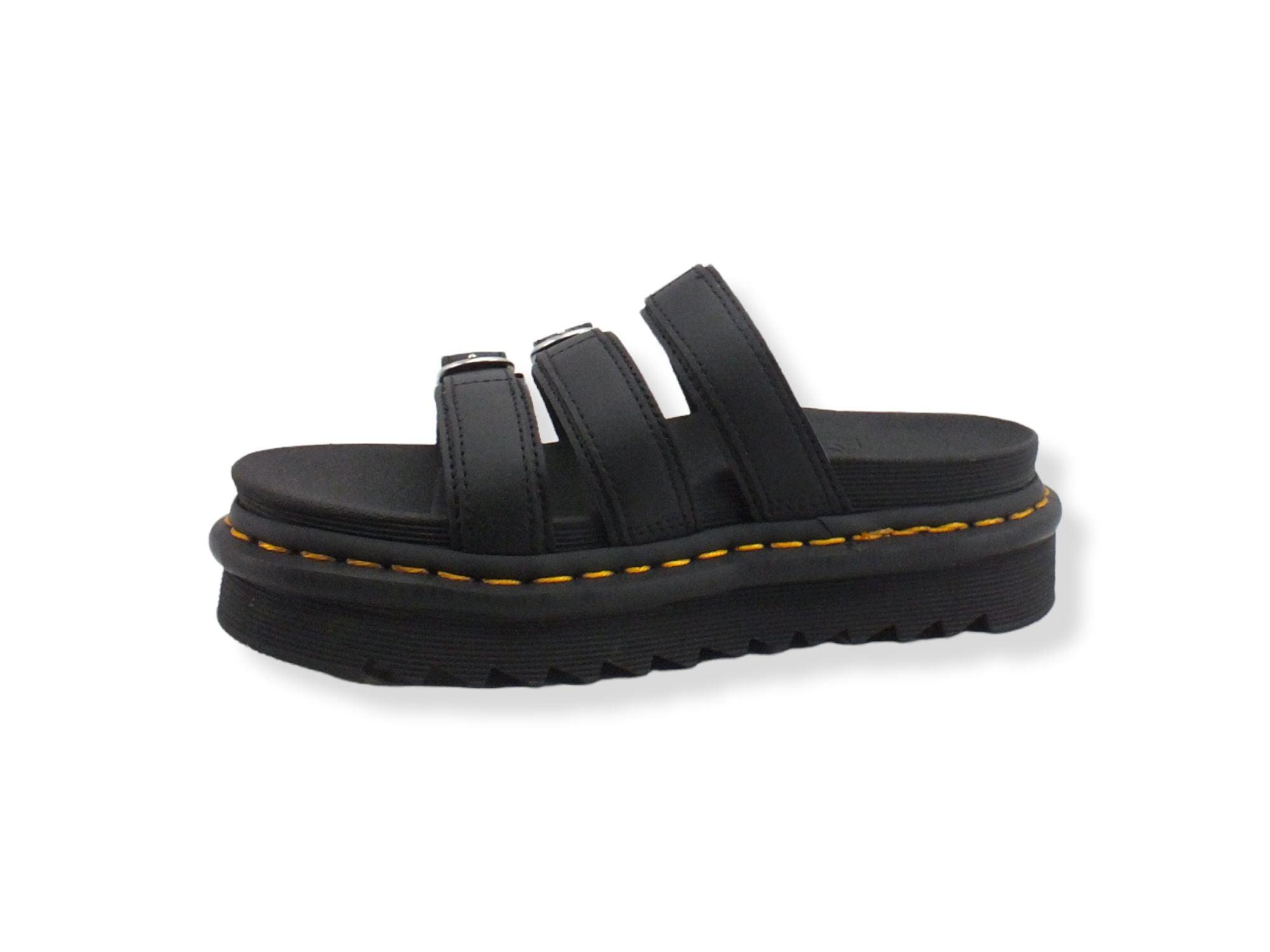 DR. MARTENS Blaire Slide 3 Fibbie Ciabatta Donna Black BLAIRE-254560001 - Sandrini Calzature e Abbigliamento