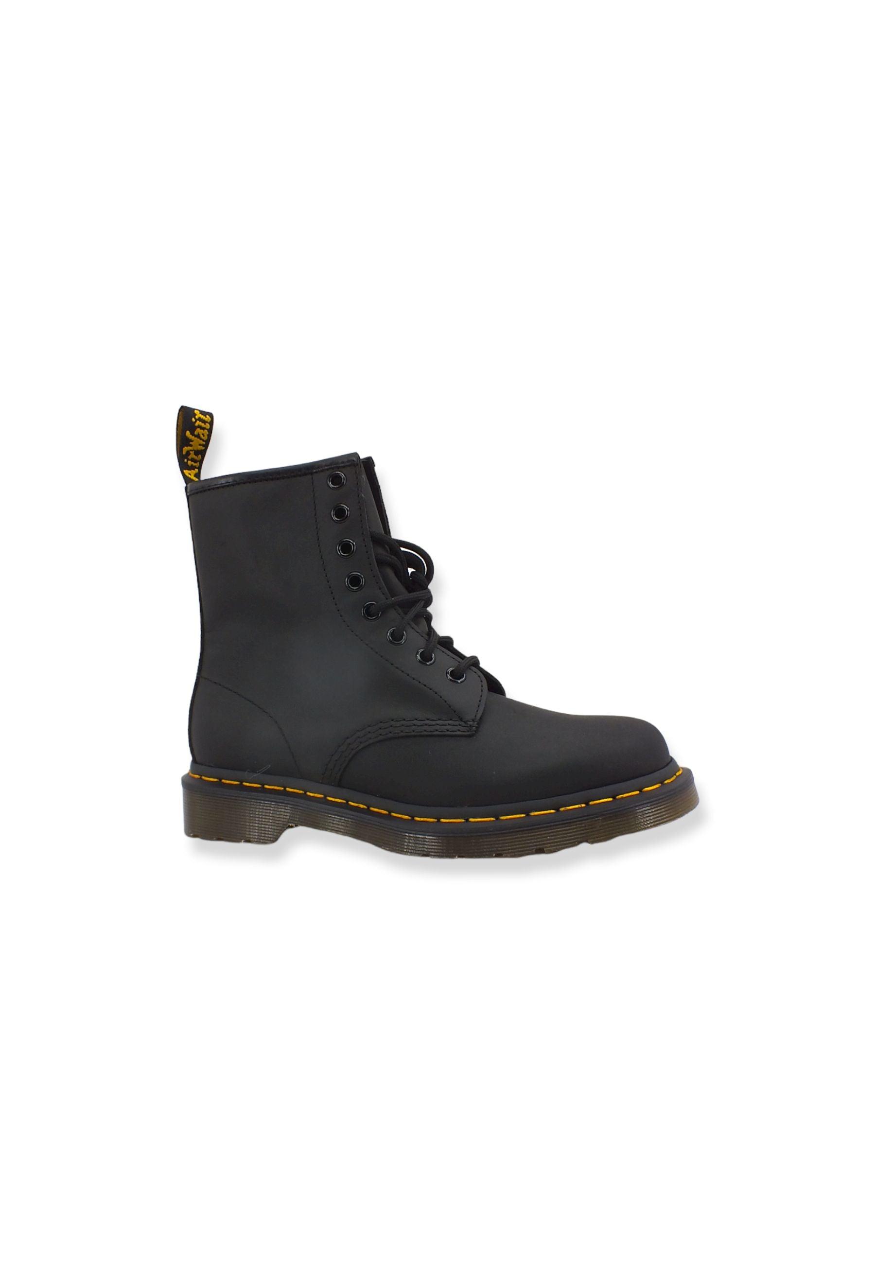 DR. MARTENS Greasy Stivaletto Anfibio Donna 8 Fori Black 1460-11822003 - Sandrini Calzature e Abbigliamento