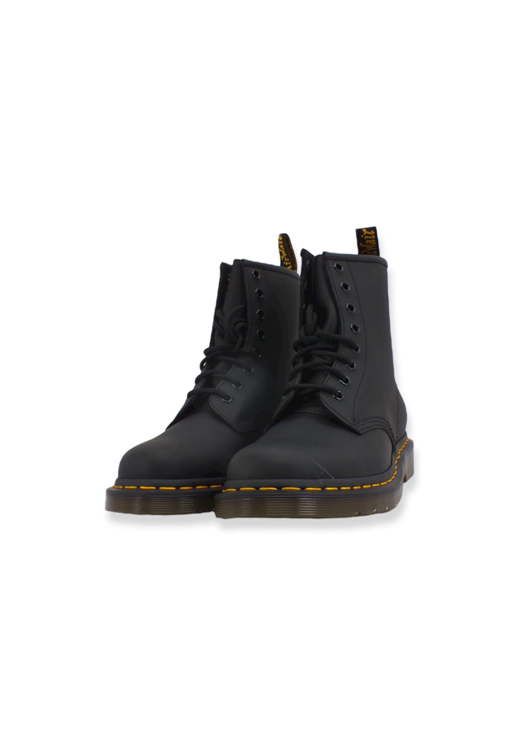 DR. MARTENS Greasy Stivaletto Anfibio Donna 8 Fori Black 1460-11822003 - Sandrini Calzature e Abbigliamento