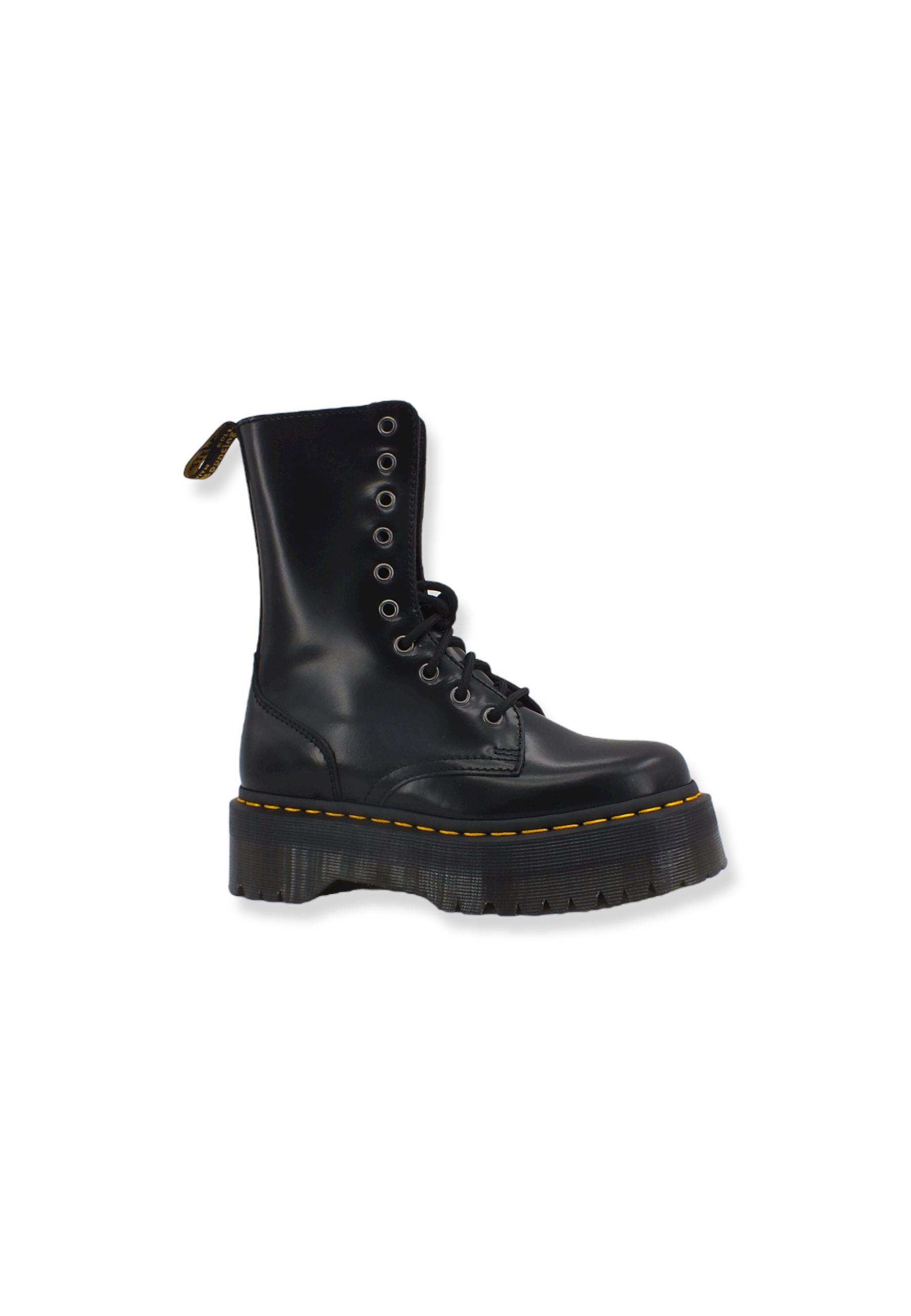 DR. MARTENS Jadon Hi Polished Smooth Stivaletto Anfibio Donna 10 Fori Black JADONHI-25565001 - Sandrini Calzature e Abbigliamento