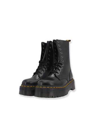 DR. MARTENS Jadon Hi Polished Smooth Stivaletto Anfibio Donna 10 Fori Black JADONHI-25565001 - Sandrini Calzature e Abbigliamento