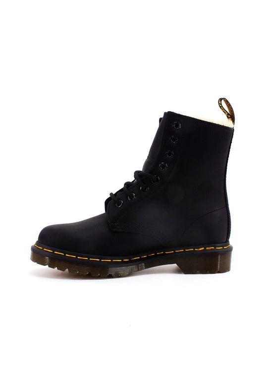DR. MARTENS Serena Burnished Wyoming Stivaletto Anfibio Pelo Donna Black 1460-21797001 - Sandrini Calzature e Abbigliamento