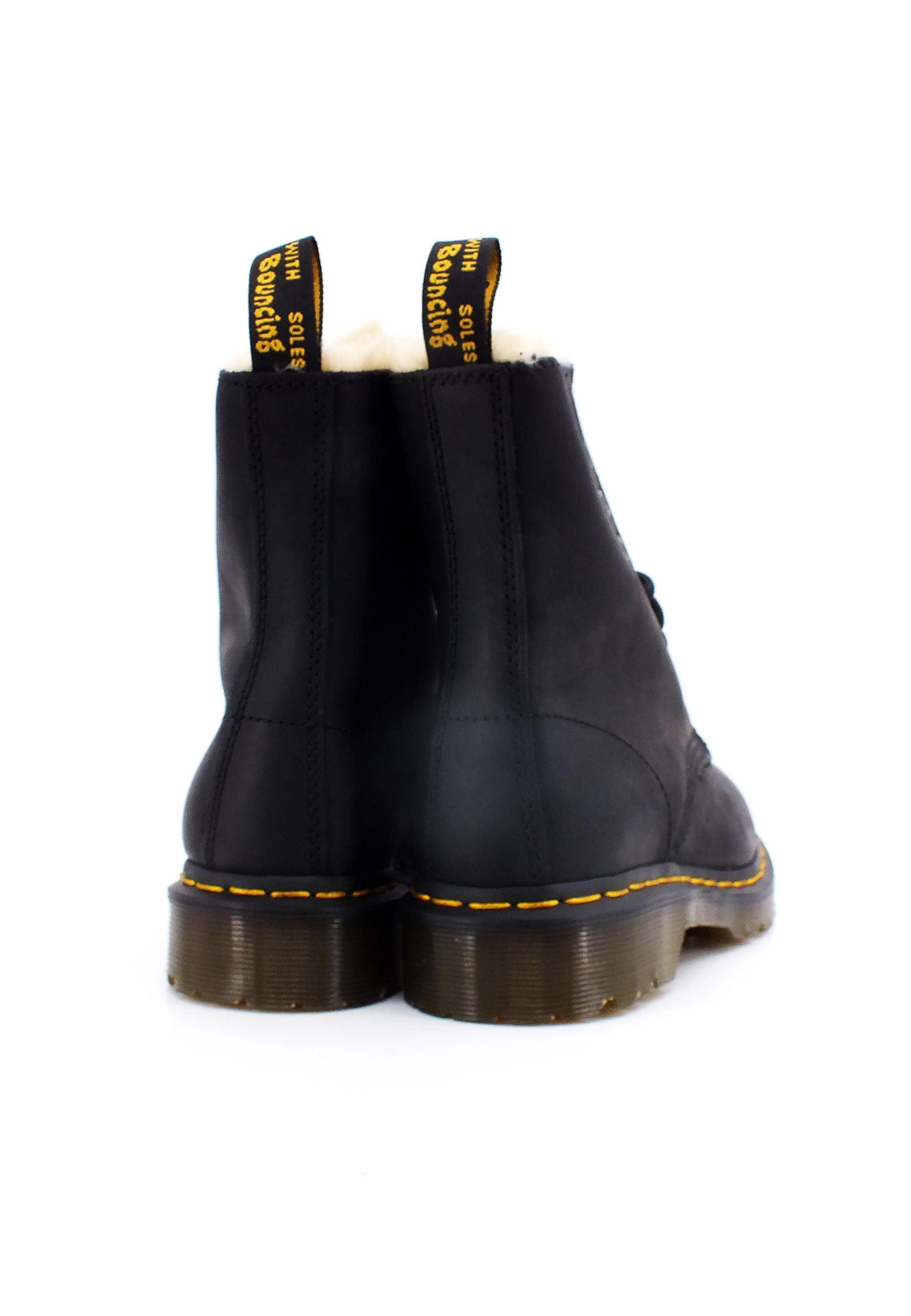DR. MARTENS Serena Burnished Wyoming Stivaletto Anfibio Pelo Donna Black 1460-21797001 - Sandrini Calzature e Abbigliamento
