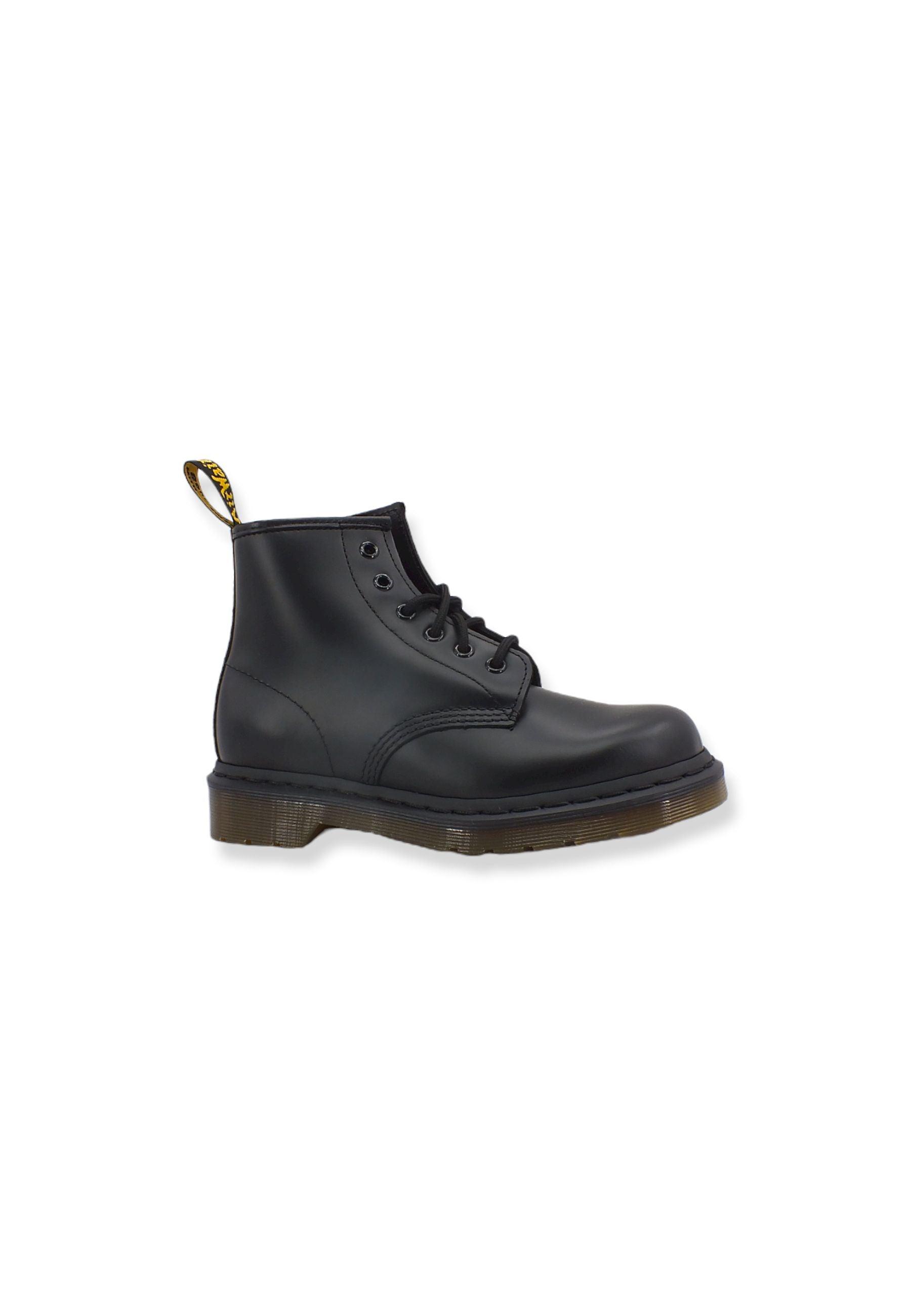 DR. MARTENS Stivaletto Anfibio Smooth Donna 6 Fori Black 101-24255001 - Sandrini Calzature e Abbigliamento
