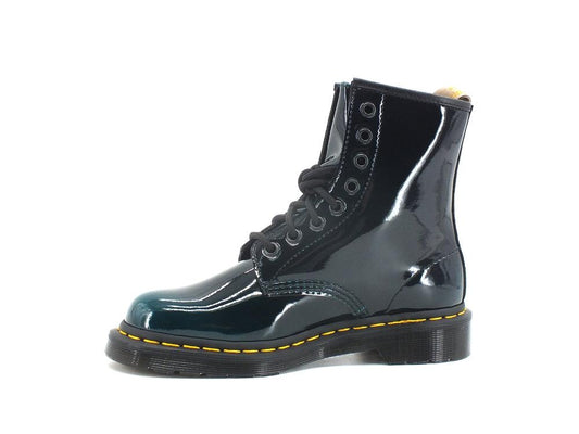DR. MARTENS Vegan Gloss Pull Up Anfibio Black Green 1460-VEGAN-26887431 - Sandrini Calzature e Abbigliamento