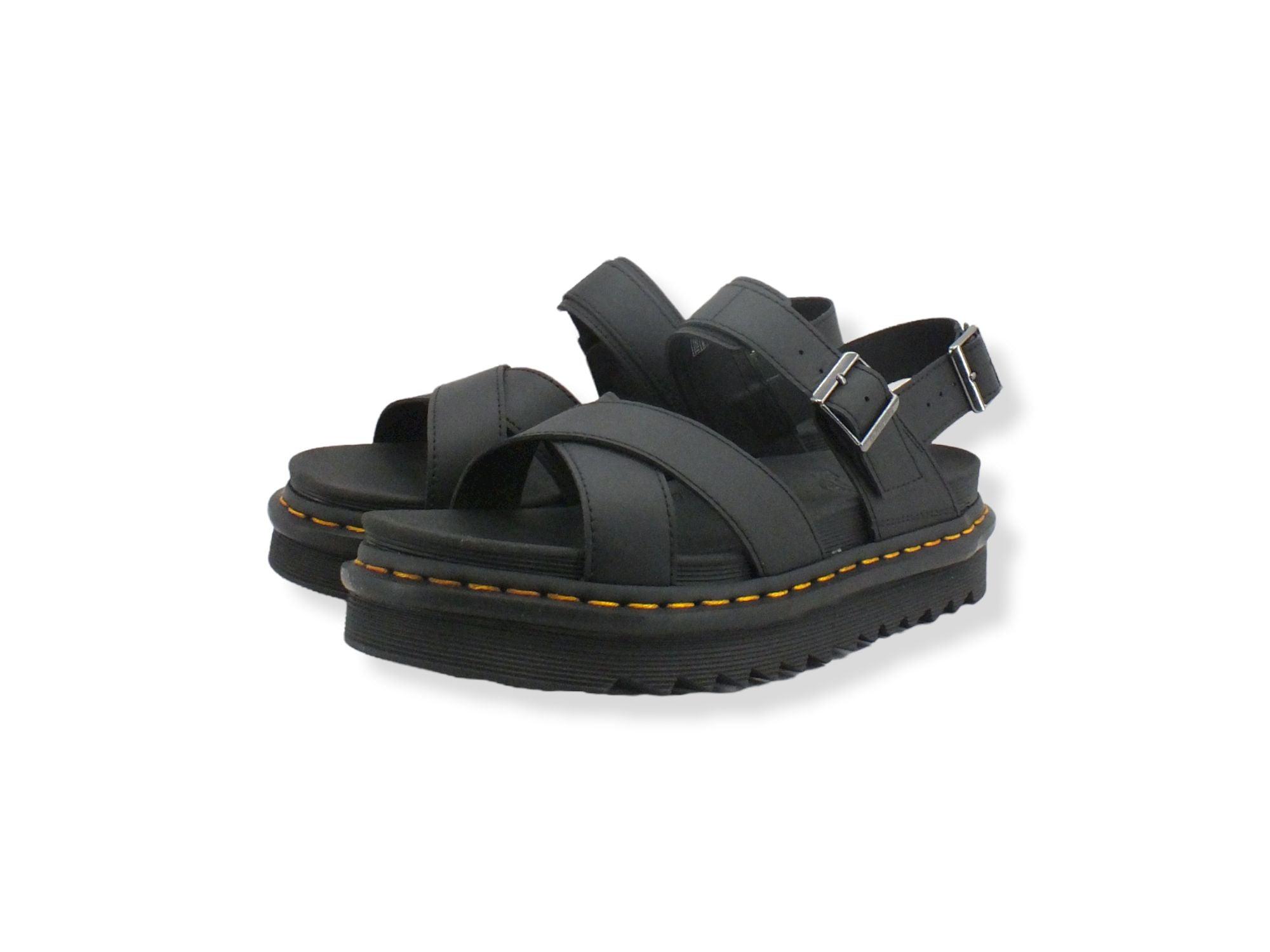 DR. MARTENS Voss II Hydro Leather Sandalo Donna Black VOSSII-26799001 - Sandrini Calzature e Abbigliamento