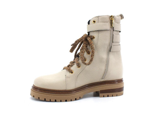 E' MIA Anfibio Pelle Stivaletto Fibbie Beige ANGELICA - Sandrini Calzature e Abbigliamento