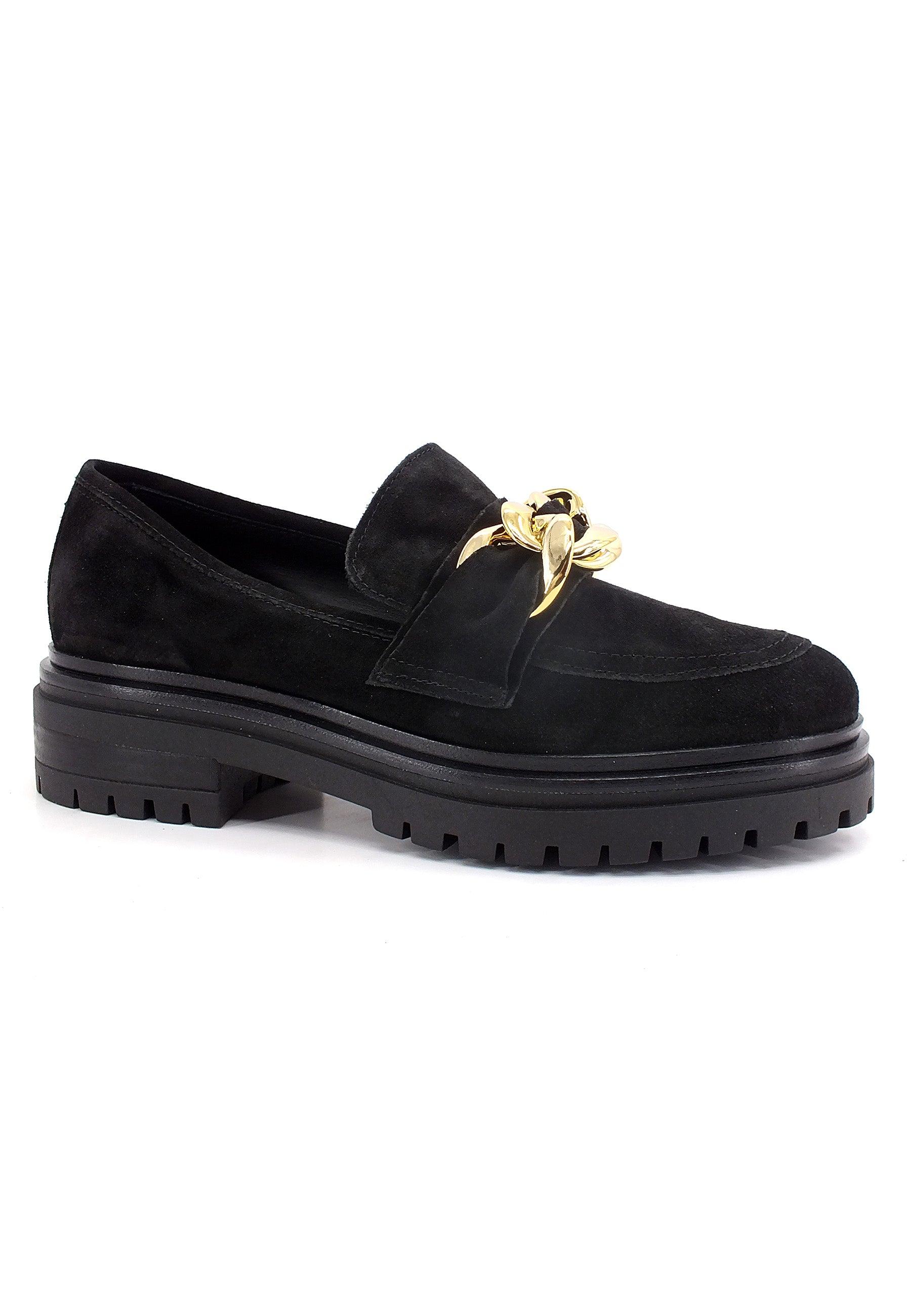 E' MIA Mocassino Fibbia Gold Donna Nero CALLA - Sandrini Calzature e Abbigliamento