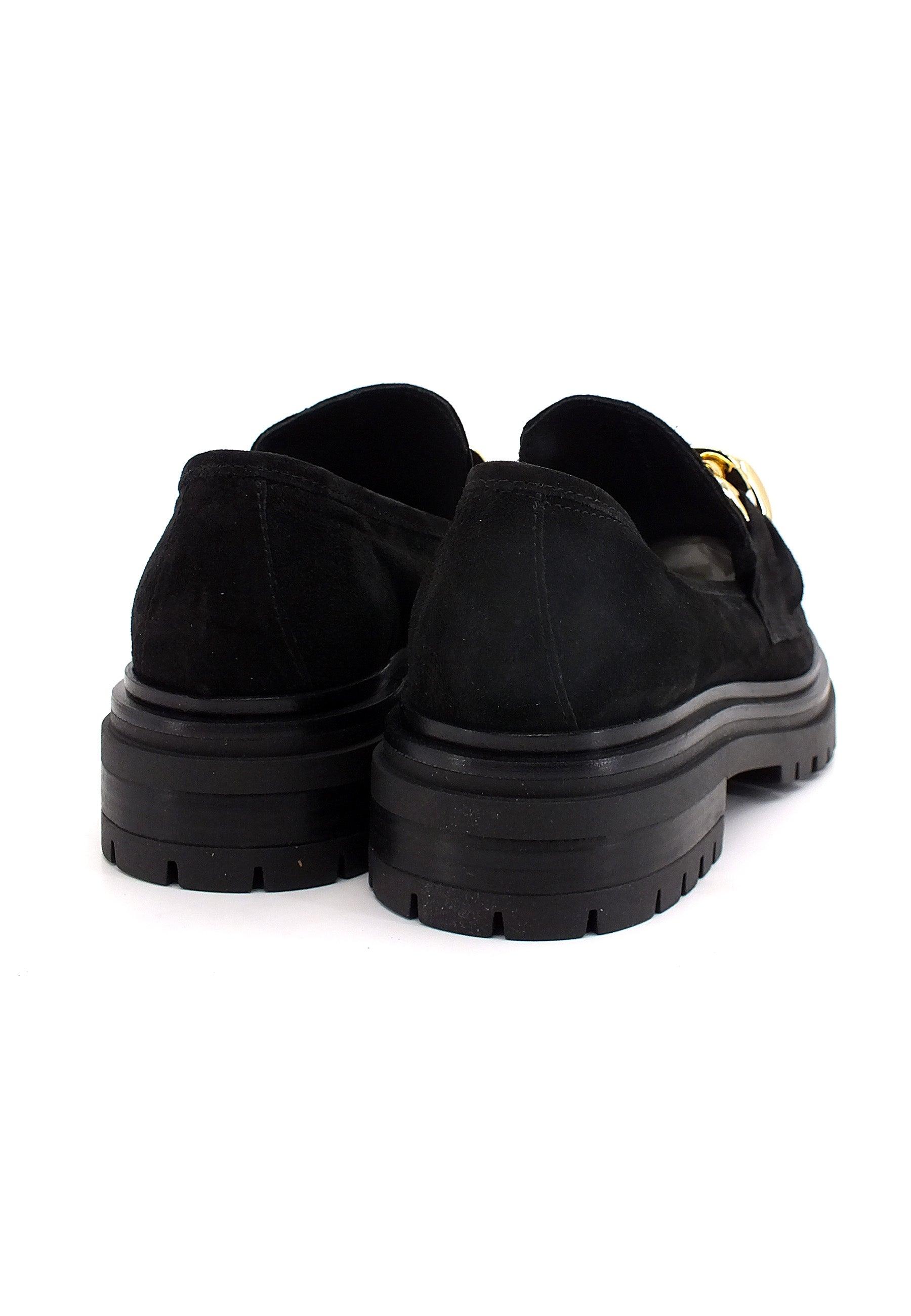 E' MIA Mocassino Fibbia Gold Donna Nero CALLA - Sandrini Calzature e Abbigliamento