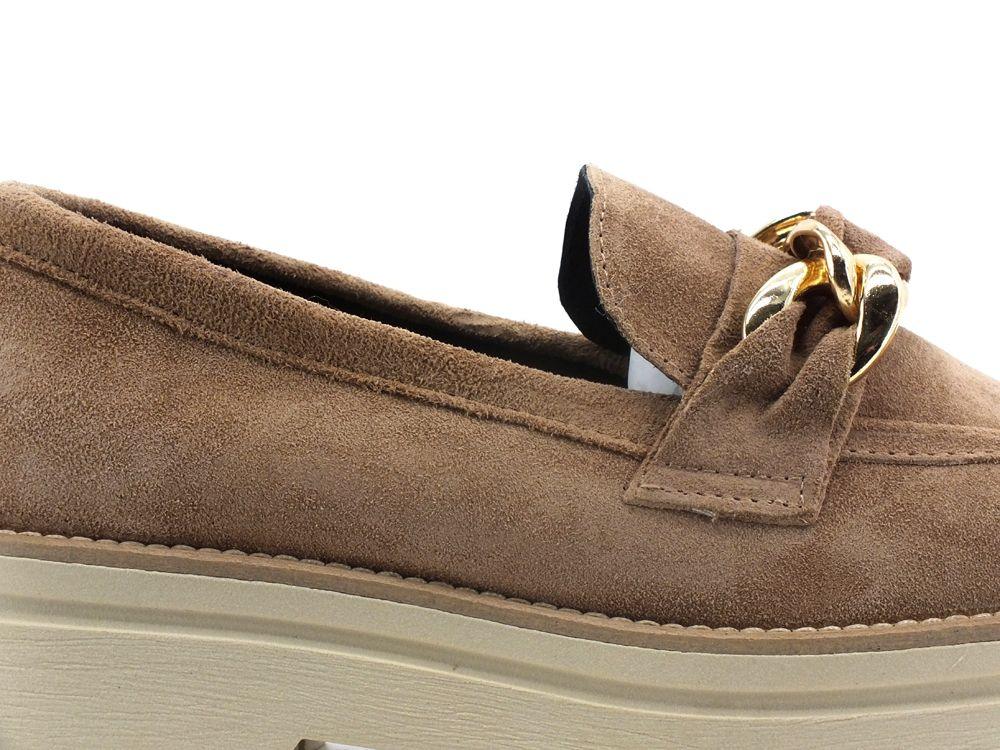 E'MIA Mocassino Suede Combact Birra Beige KLEA - Sandrini Calzature e Abbigliamento