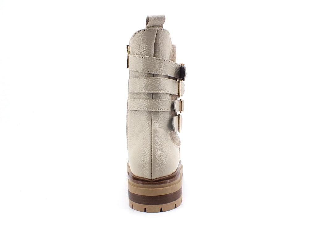 E' MIA Stivale Carrarmato Zip Beige AGATA - Sandrini Calzature e Abbigliamento