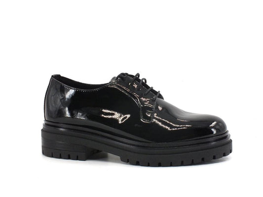 E'MIA Stringata Derby Vernice Nero MARINA - Sandrini Calzature e Abbigliamento