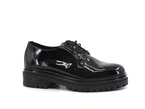 E'MIA Stringata Derby Vernice Nero MARINA - Sandrini Calzature e Abbigliamento