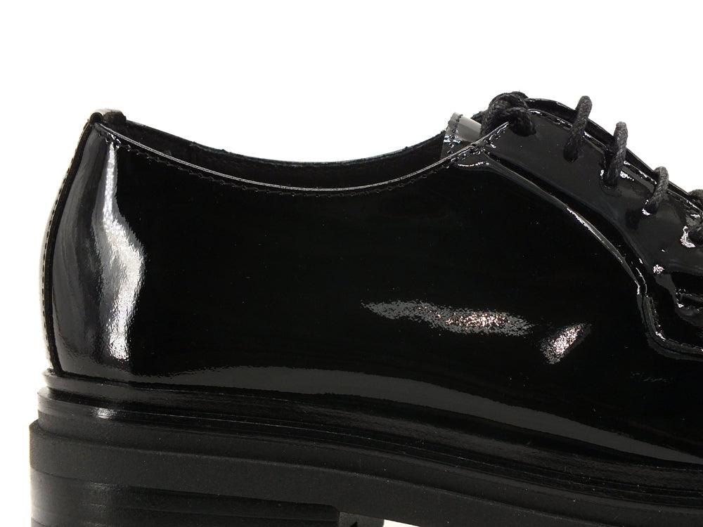 E'MIA Stringata Derby Vernice Nero MARINA - Sandrini Calzature e Abbigliamento