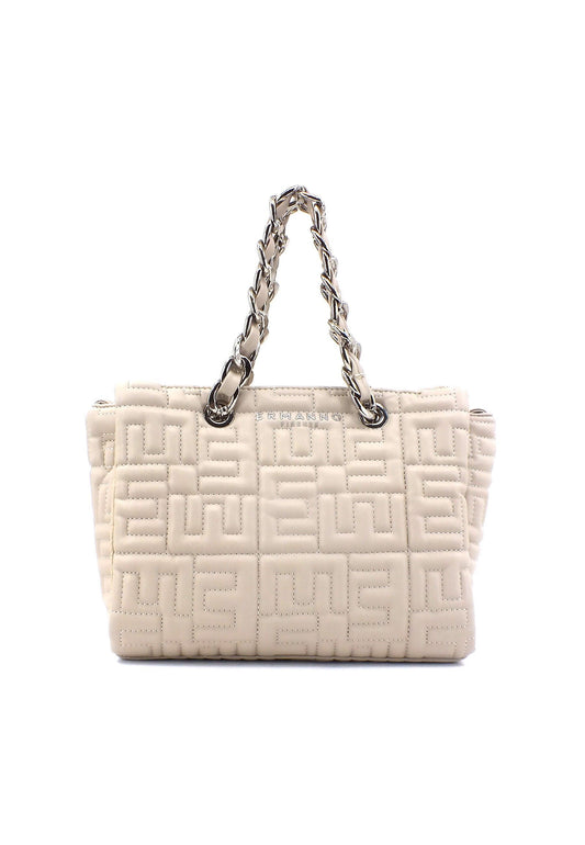 ERMANNO SCERVINO Polly Borsa Double Handle Ivory Beige 12401562 - Sandrini Calzature e Abbigliamento
