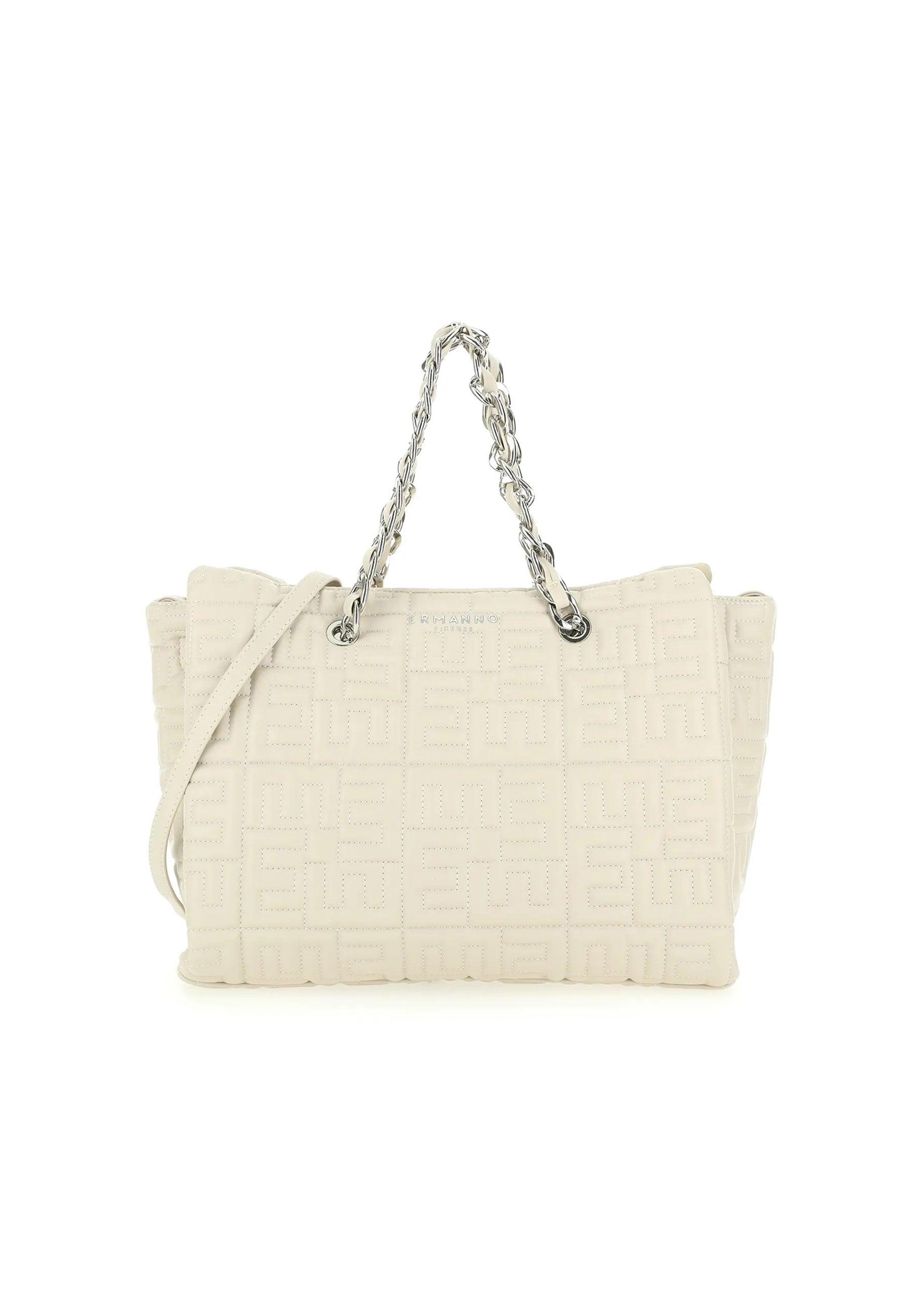 ERMANNO SCERVINO Polly Borsa Double Handle Ivory Bianco 12401561 - Sandrini Calzature e Abbigliamento