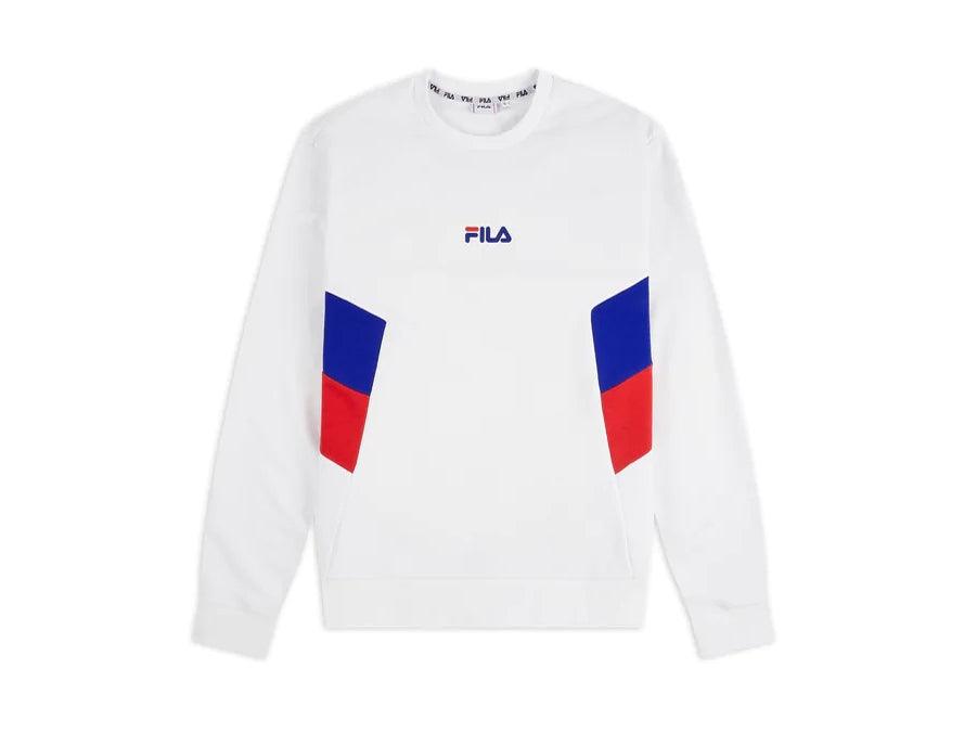 FILA Men Baker Crew Sweet Felpa White Surf Red 687481 - Sandrini Calzature e Abbigliamento