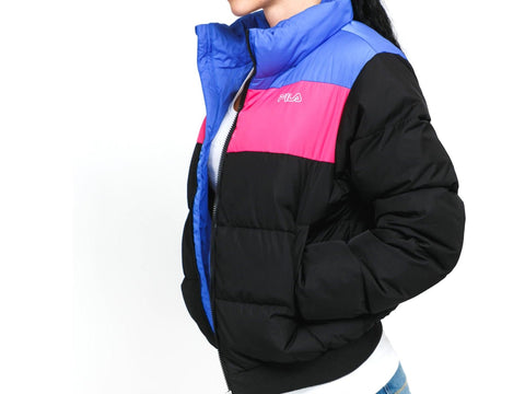 FILA Women Iris Puffer Jacket Giubbotto Piumino Black Blue Pink 683493 - Sandrini Calzature e Abbigliamento