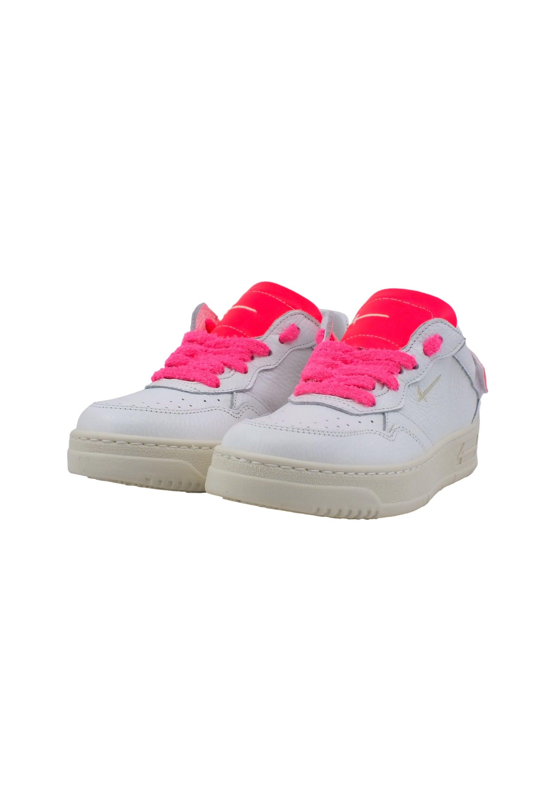 FOURLINE Sneaker Low Max Donna Bianco Rosa Fluo X81 - Sandrini Calzature e Abbigliamento