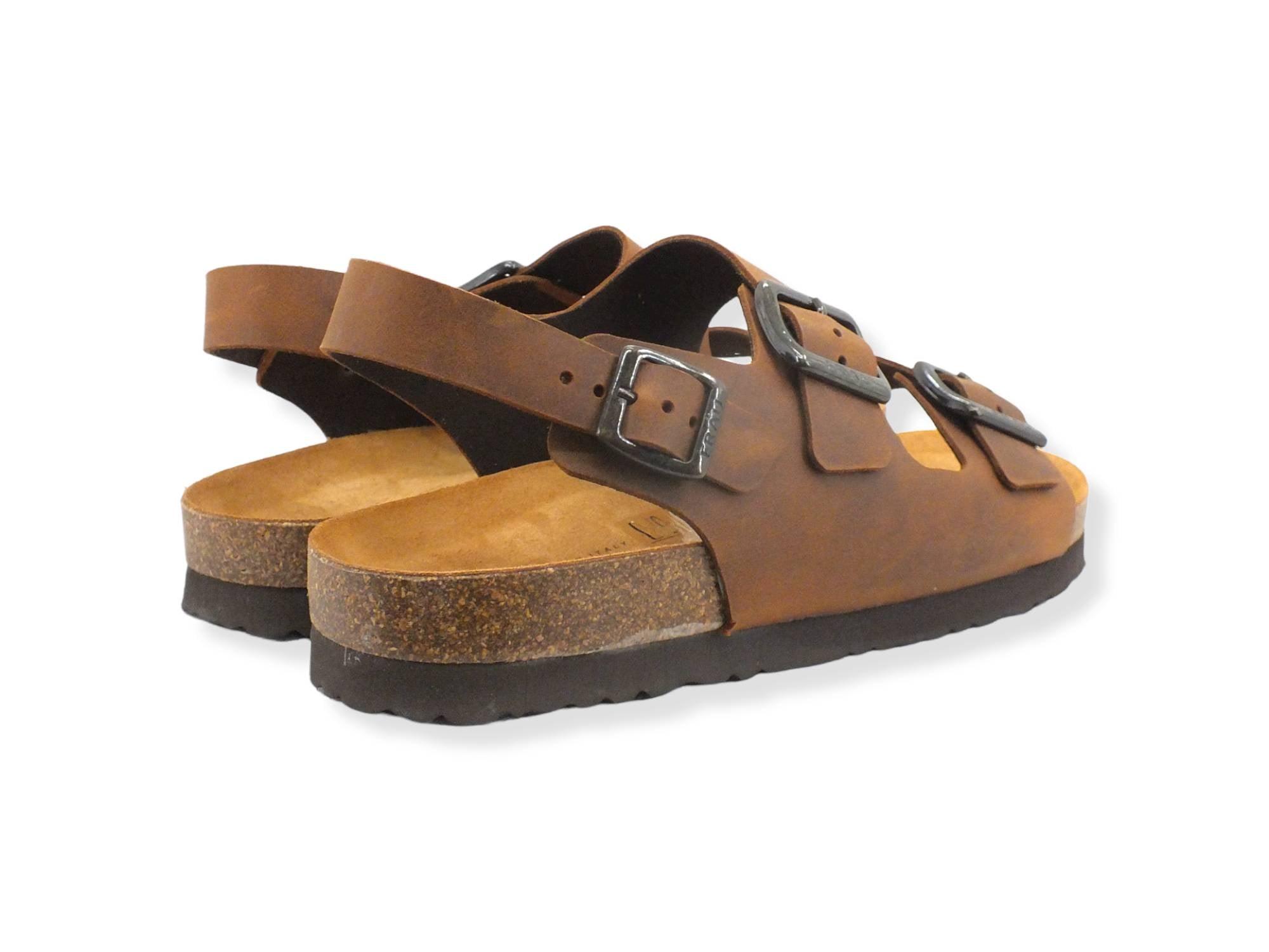 FRAU Sandalo Uomo Flat Cuoio Marrone Cognac 19M689 - Sandrini Calzature e Abbigliamento